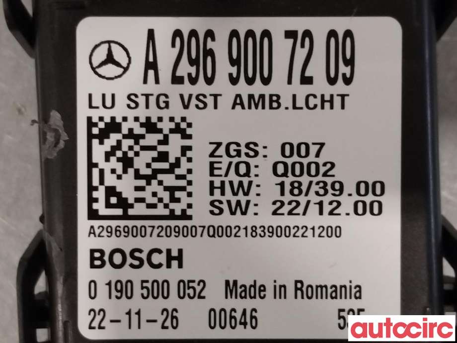 Styreenhet diverse til Mercedes EQE 2022-->> (MERCEDES|A2969007209|)