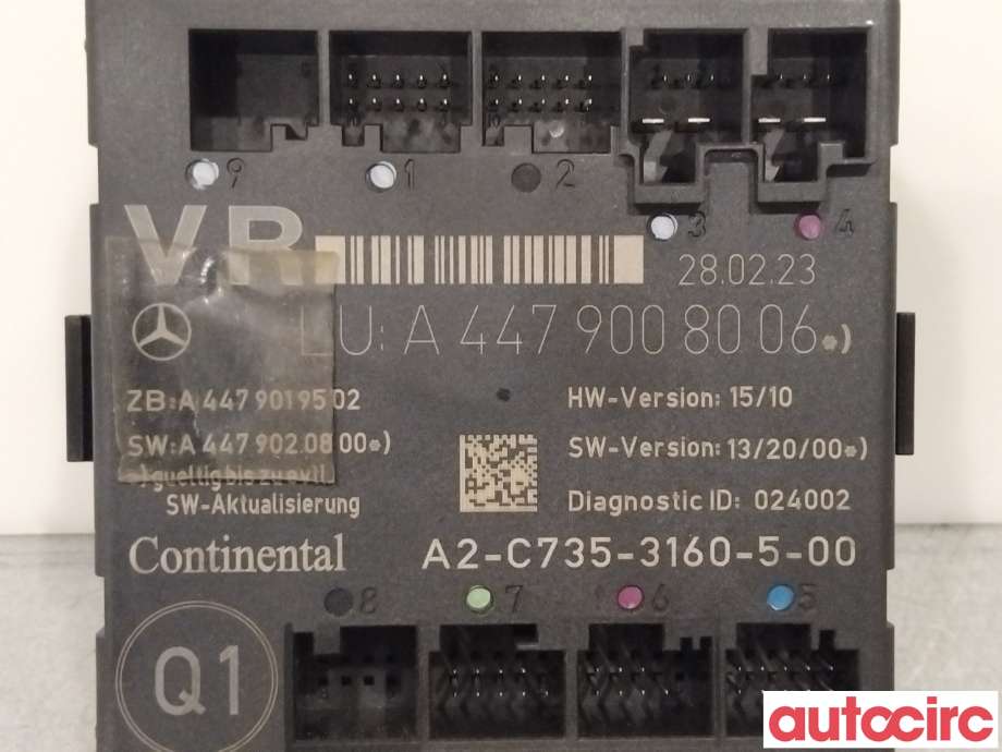 Styreenhet dør høyre foran til Mercedes Vito 2014-->> (W447) (W447) (MERCEDES|A4479008006|A2-C733-7280-3-00)