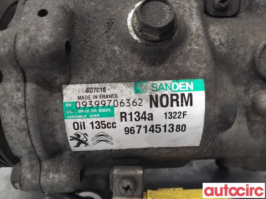 Aircondition kompressor til Peugeot 5008 2010-2017 (Type I)  (PEUGEOT|648757|SD7C161322|1631896880)