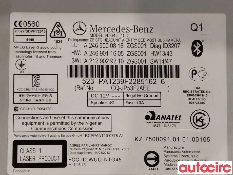 Bilstereo til Mercedes GLA 2014-2020 (X156) (X156) (MERCEDES|A2469000816)