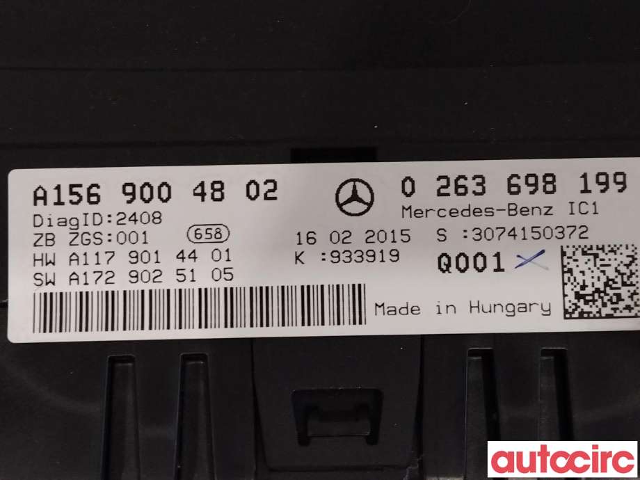 Instrumentpanel til Mercedes GLA 2014-2020 (X156) (X156) (MERCEDES|A1569009802|A1569004802)
