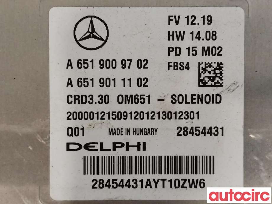 Styreenhet motor til Mercedes GLA 2014-2020 (X156) (X156) (MERCEDES|A6519009702)