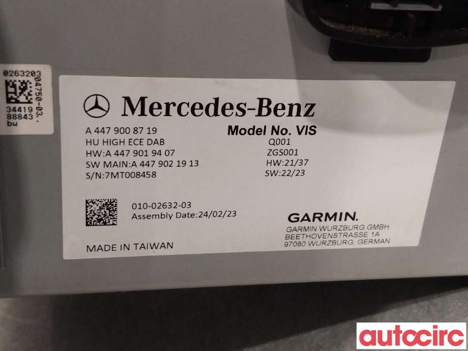 Bilstereo navigasjon til Mercedes Vito 2014-->> (W447) (W447) (MERCEDES|A4479008719)