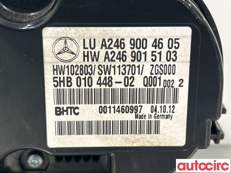 Varmeapparat betjening til Mercedes B-Klasse 2011-2018 (W246) (W246) (MERCEDES|A2469001908|A2469004605)
