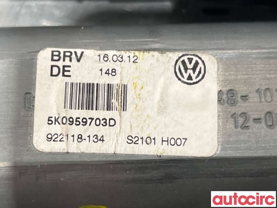 Ruteheis venstre bak til VW Golf VI 2008-2012  (VOLKSWAGEN|5K0959703D|922118-134|5K0959703C)