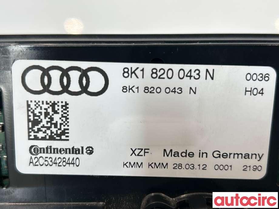 Varmeapparat betjening til Audi A5 2007-2016 (Type I) (AUDI|8K1820043AD||8K1820043N)