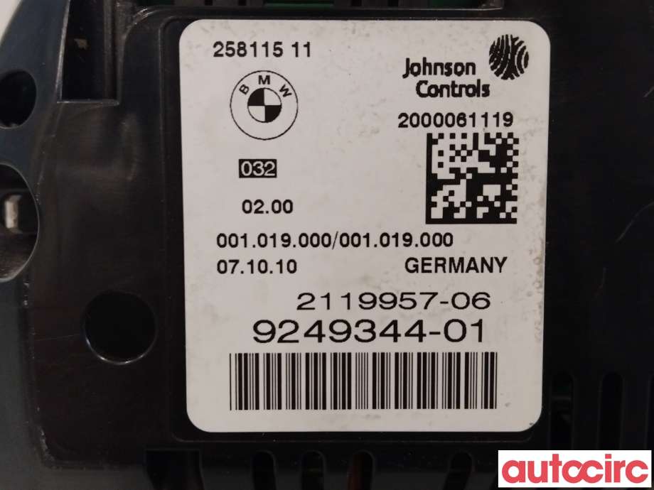 Instrumentpanel til BMW 5-Serie 2010-2017 (F10/F11) (F10/F11) (BMW|62109358981|)