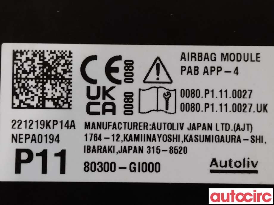 Airbag passasjer til Hyundai Ioniq 5 2021-->>  (HYUNDAI|80300GI000)