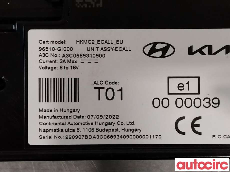 Styreenhet diverse til Hyundai Ioniq 5 2021-->>  (HYUNDAI|96510GI000)