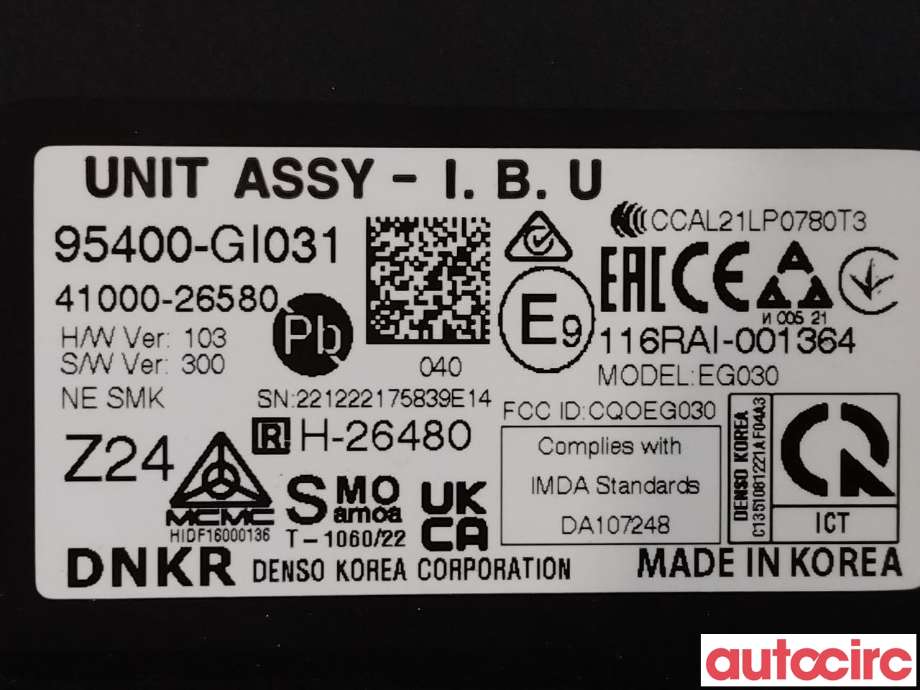 Styreenhet diverse til Hyundai Ioniq 5 2021-->>  (HYUNDAI|95400GI031)