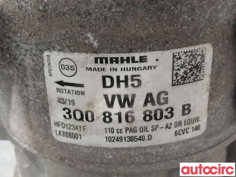 Aircondition kompressor til VW Transporter / Caravelle 2019-->> (T6.1) (T6.1) (VOLKSWAGEN|3Q0816803B|6CVC140|3Q0816803D)