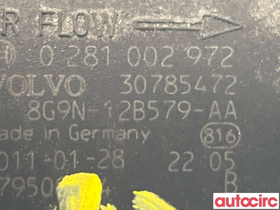 Luftmengde/luftmassemåler til Volvo XC70 2008-2013 (Type II, Fase 1)  (VOLVO|31361223|0281002972|30785472)