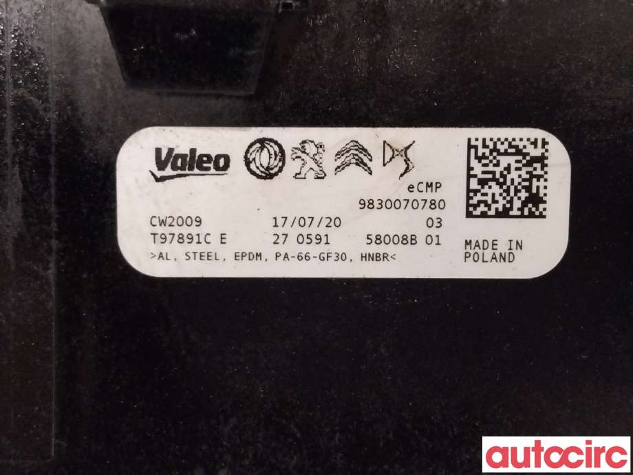Kullfilter (boks) til Peugeot 2008 2019-->> (Type II)  (PEUGEOT|9830070780|T97891CE)
