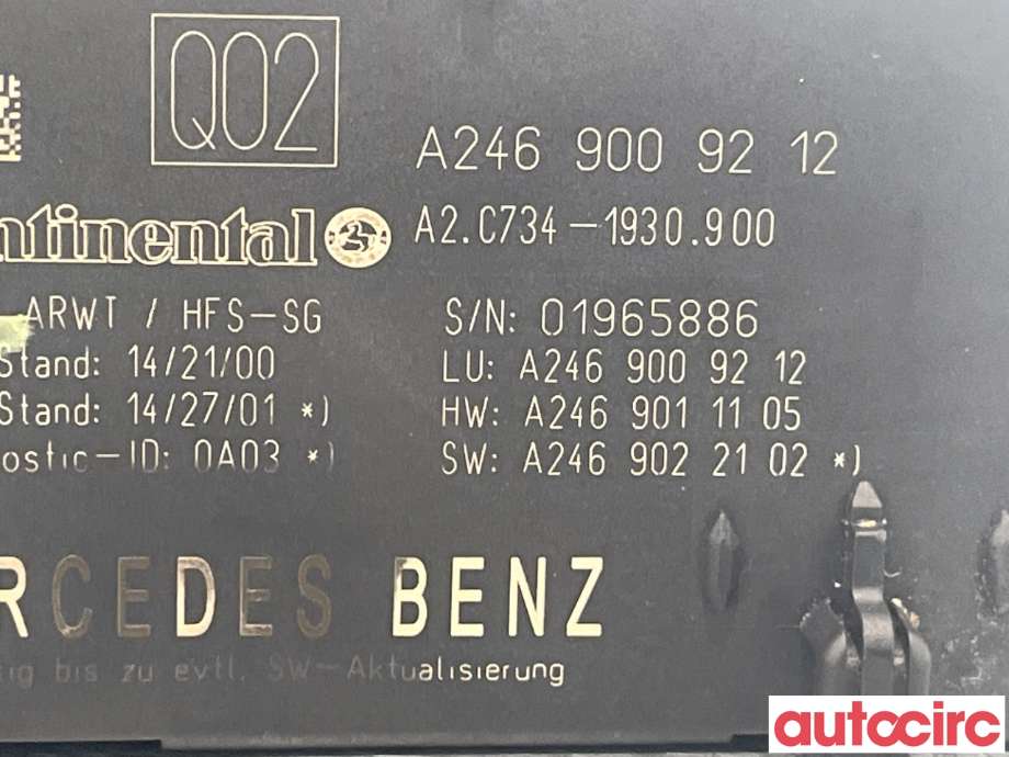 Styreenhet elektrisk bakluke til Mercedes GLA 2014-2020 (X156) (X156) (MERCEDES|A2469009212)