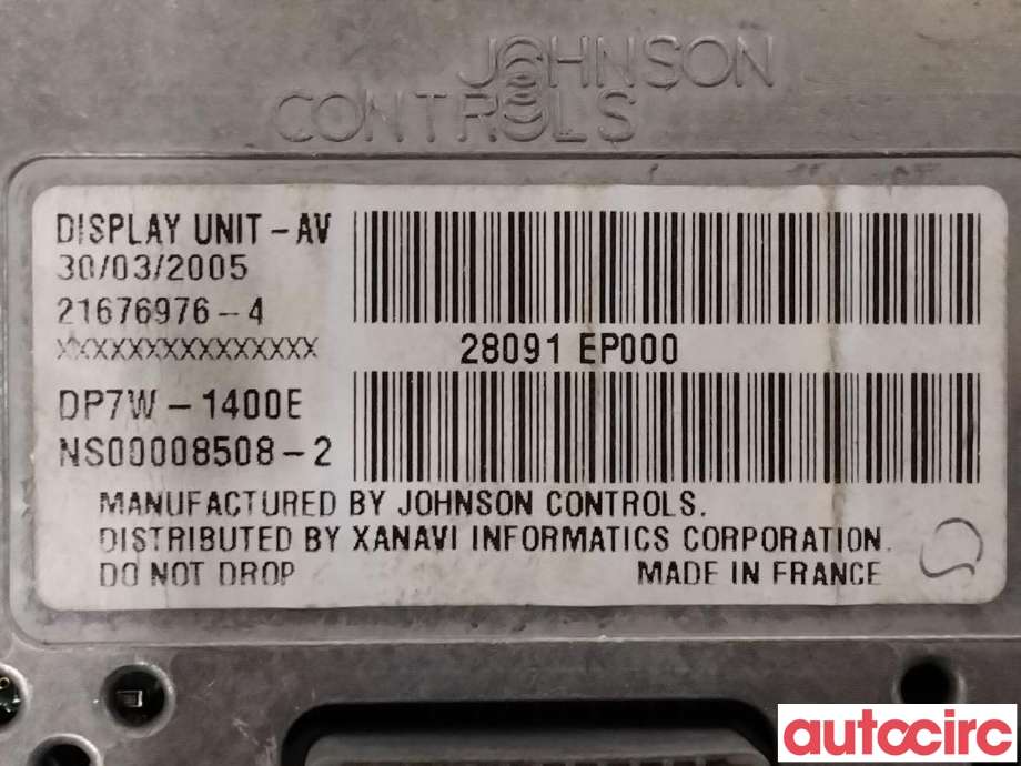 Multimedia display (MCU - Media Controller Unit) til Nissan Pathfinder 2005-2010 (Fase 1) (R51) (R51) (NISSAN|28091EP000)