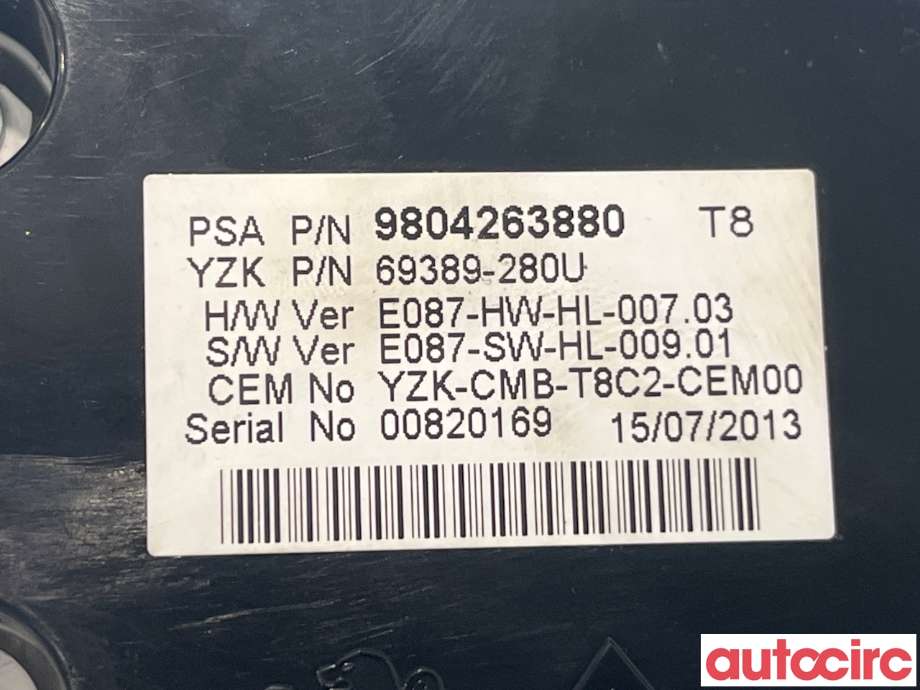 Instrumentpanel til Peugeot 5008 2010-2017 (Type I)  (PEUGEOT|9804210780|9804263880)
