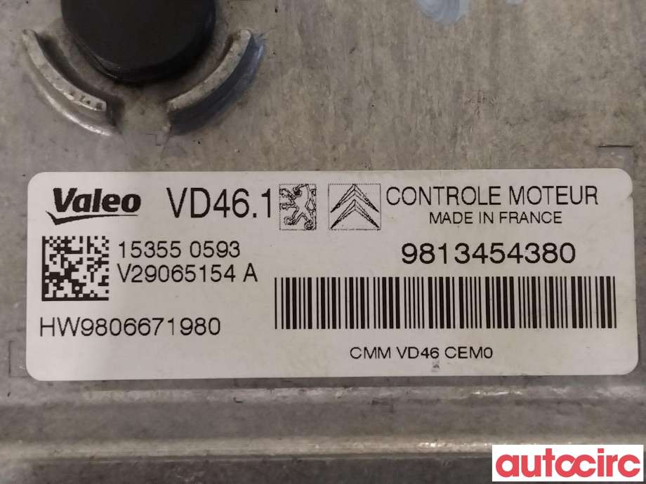 Styreenhet motor til Peugeot 2008 2013-2019 (Type I)  (PEUGEOT|1628930180|9813454380)
