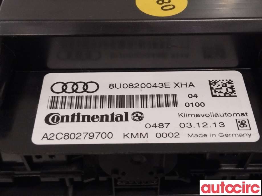 Varmeapparat betjening til Audi Q3 2011-2014 (Type I, Fase 1)  (AUDI|8U0820043E)