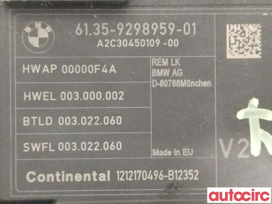 Styreenhet diverse til BMW 3-Serie 2012-2018 (F30/F31/F34) (F30/F31/F34) (BMW|61359499001|61359298959)