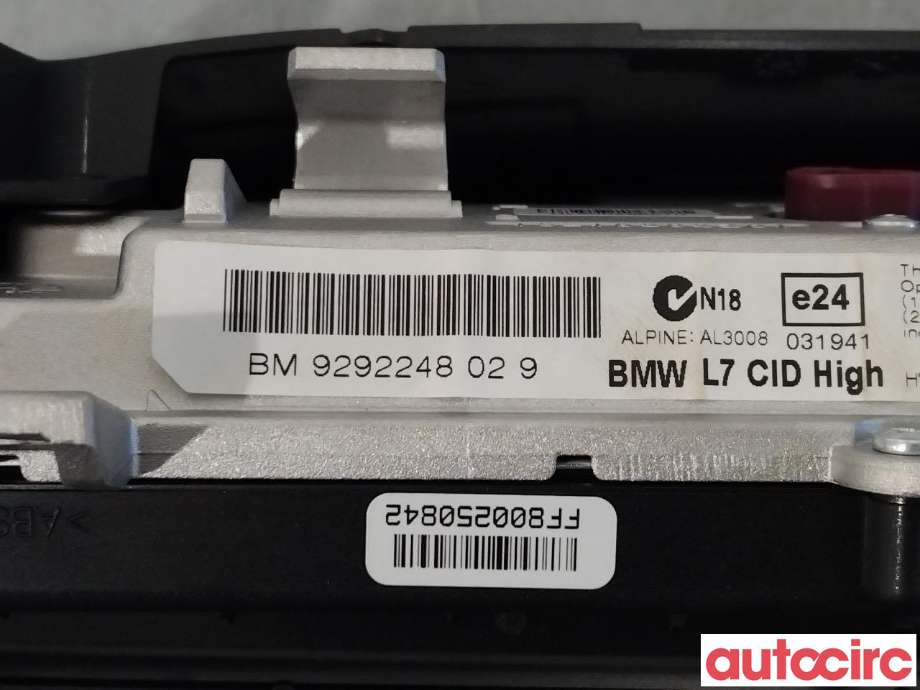 Multimedia display (MCU - Media Controller Unit) til BMW 3-Serie 2012-2018 (F30/F31/F34) (F30/F31/F34) (BMW|65509292248|9292248)