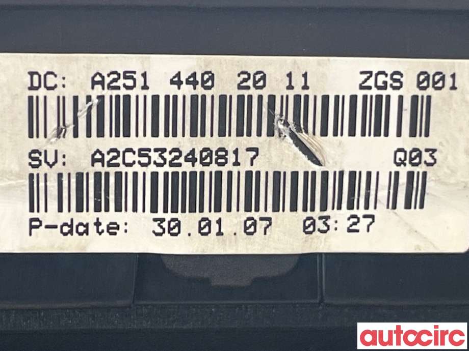 Instrumentpanel til Mercedes R-Klasse 2006-2013 (W251) (W251) (MERCEDES|A2514402011)
