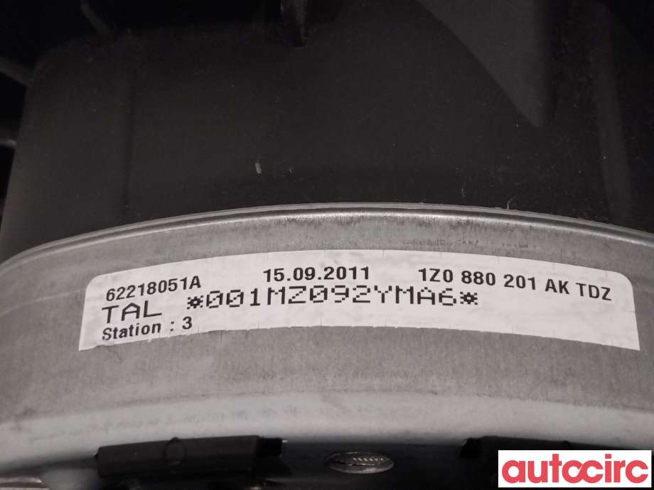 Airbag rattpute til Škoda Superb 2008-2015 (Type II)  (SKODA|1Z0880201AK)
