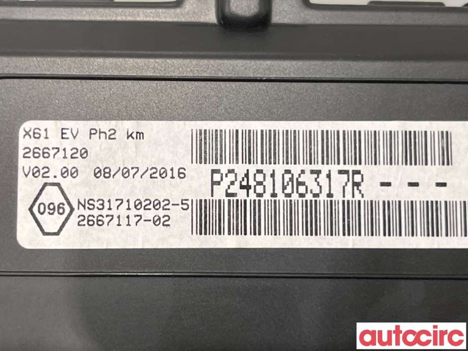 Instrumentpanel til Renault Kangoo 2008-2021 (Type II)  (RENAULT|248106317R|NS31710202-5|248101779R)