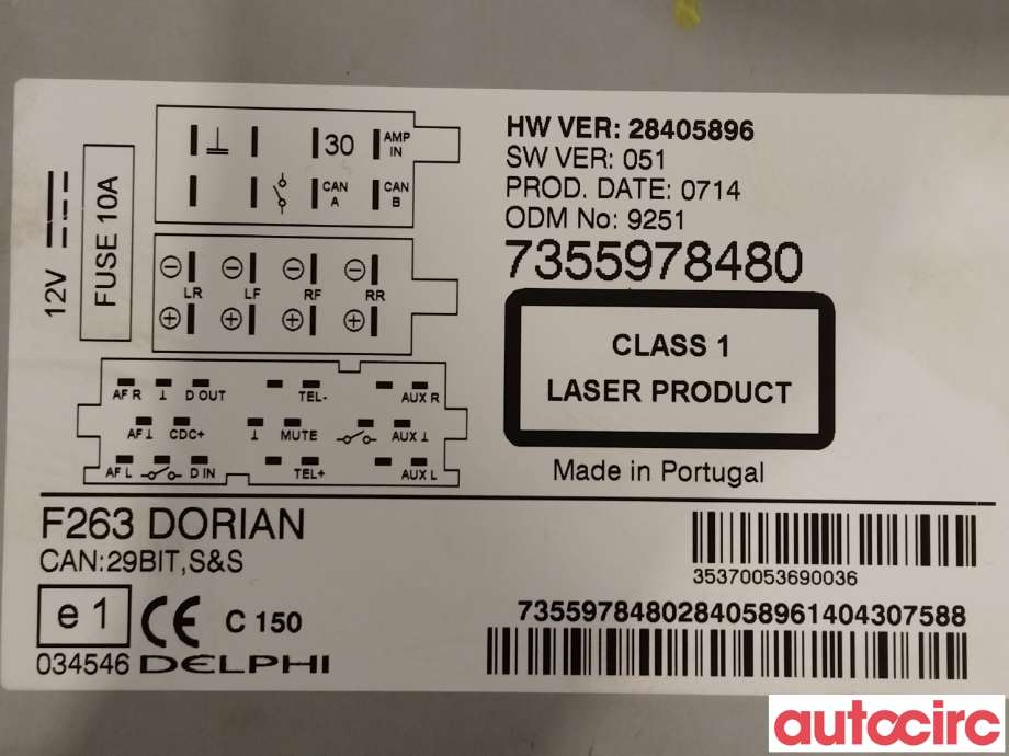 Bilstereo til Opel Combo D 2012-2018 (OPEL|95518290|95599181|28405896)