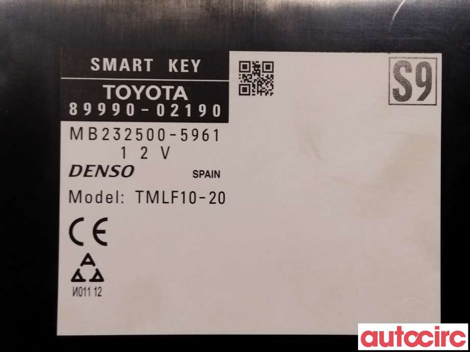 Styreenhet nøkkelfri/keyless til Toyota Auris 2013-2015 (Type II, Fase 1)  (TOYOTA|8999002190||89990-02190)