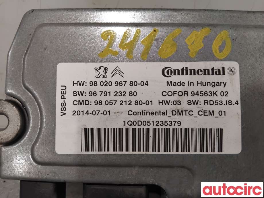Styreenhet tenning til Citroën C4, Picasso 2013-2018 (Type II)  (CITROEN|9805721280|94563K|9802096780)