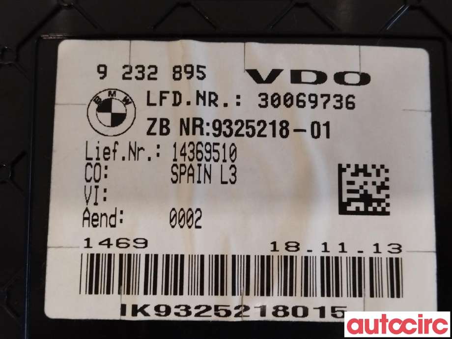Instrumentpanel til BMW 4-Serie 2013-2020 (F32/F33/F36) (F32/F33/F36) (BMW|62105A03A36|9232895)
