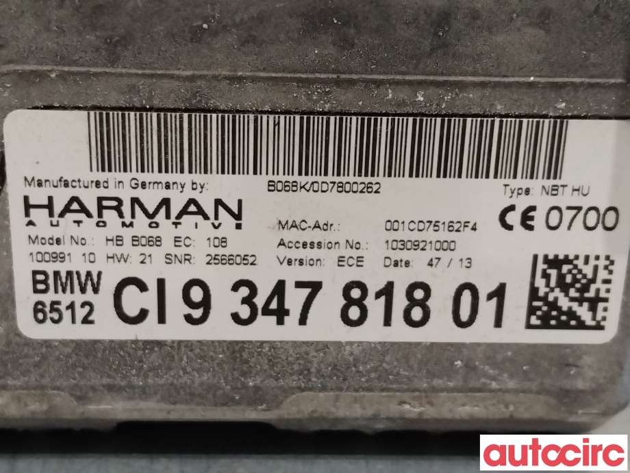 Bilstereo diverse til BMW 4-Serie 2013-2020 (F32/F33/F36) (F32/F33/F36) (BMW|65126826783|65129347818)