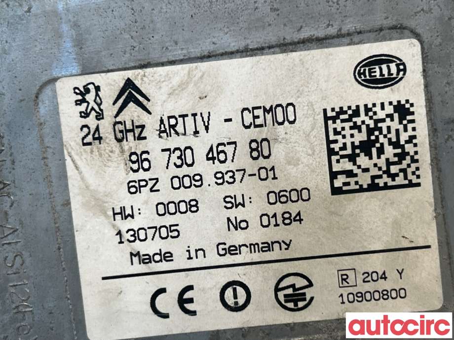 Sensor radar til Peugeot 5008 2010-2017 (Type I)  (PEUGEOT|1611175180|6590PG|9673046780)