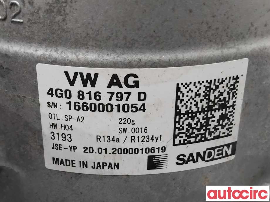 Aircondition kompressor til Audi e-tron 2018-->>  (AUDI|4G0816797E|3193|4G0816797F)