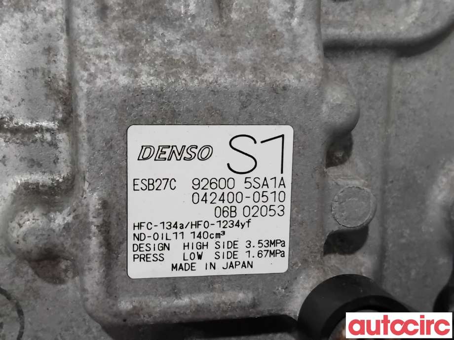 Aircondition kompressor til Nissan Leaf 2018-->> (Type II)  (NISSAN|926005SA1A|042400-0510|926005SA1B)