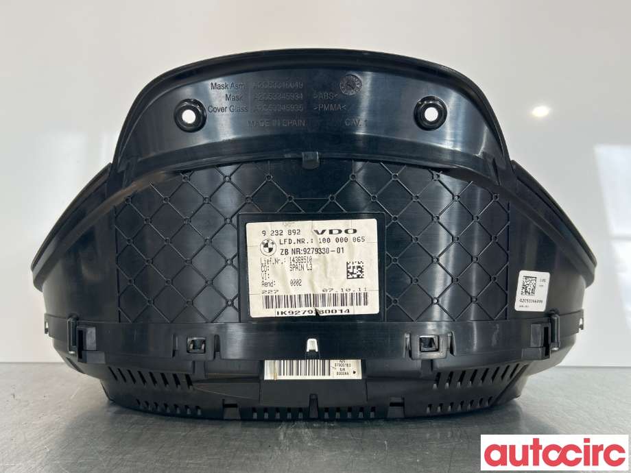 Instrumentpanel til BMW 3-Serie 2012-2018 (F30/F31/F34) (F30/F31/F34) (BMW|62105A03A27|62108803204|9279330)