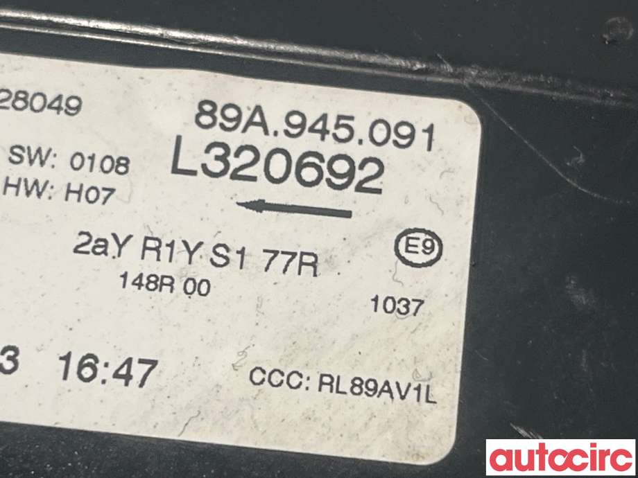 Baklykt venstre til Audi Q4 e-tron 2021-->>  (AUDI|89A945091)