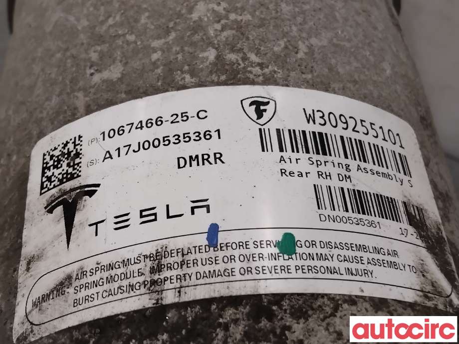 Fjær foran nivå luftpute/belg til Tesla Model S 2016-2021 (Fase 2)  (TESLA|1067466-25-C|)
