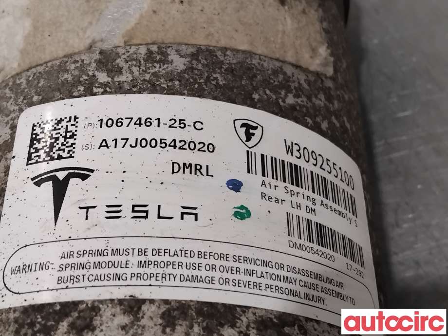 Fjær foran nivå luftpute/belg til Tesla Model S 2016-2021 (Fase 2)  (TESLA|1067461-25-C|)