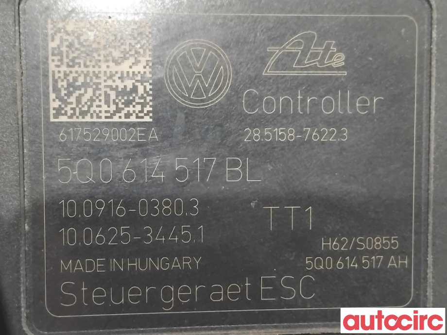 ABS sentral til VW Passat 2015-2019 (Fase 1) (B8) (B8) (VOLKSWAGEN|5Q0614517BL|100916-03803|5Q0614517DB)