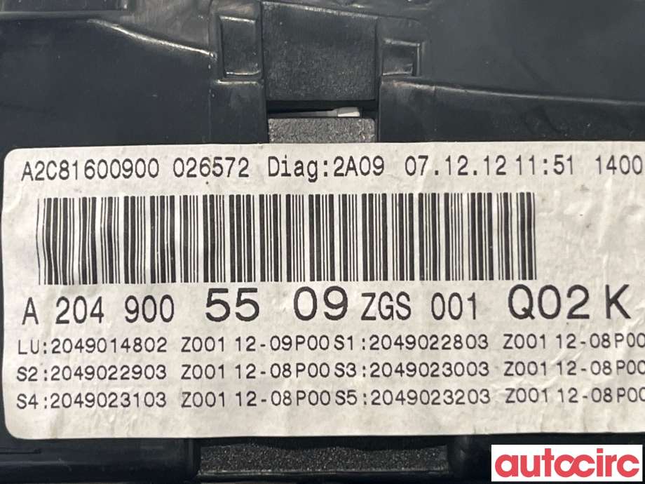Instrumentpanel til Mercedes GLK 2008-2015 (X204) (X204) (MERCEDES|A2049005509)