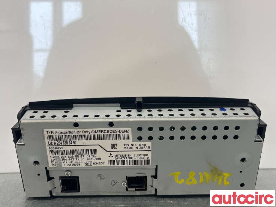 Multimedia display (MCU - Media Controller Unit) til Mercedes C-Klasse 2007-2011 (Fase 1) (W204) (W204) (MERCEDES|A2048205497)