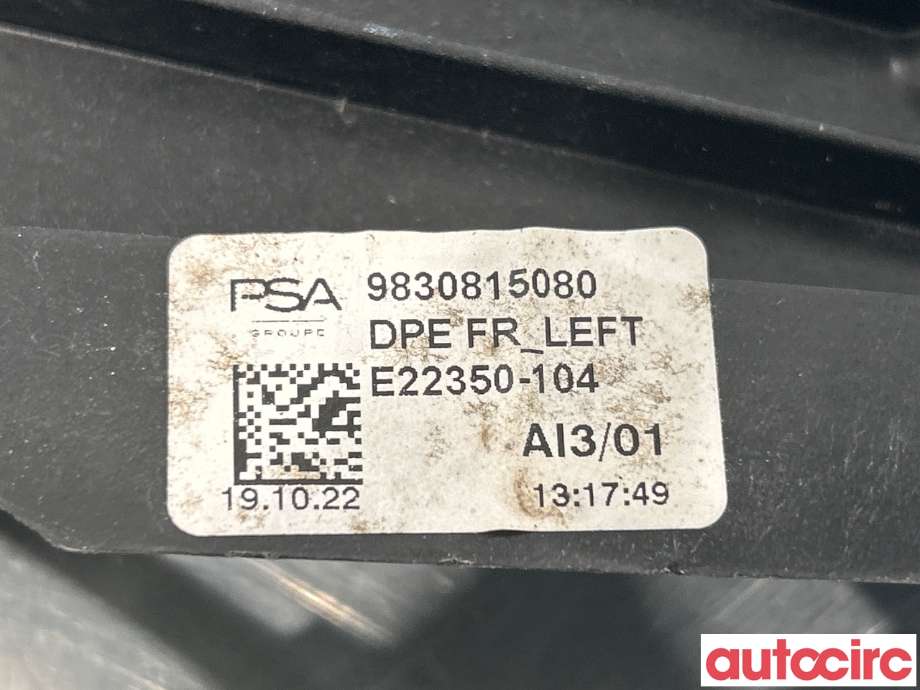 Ruteheis venstre foran til Peugeot 308 2021-->> (Type III)  (PEUGEOT|9830815080)