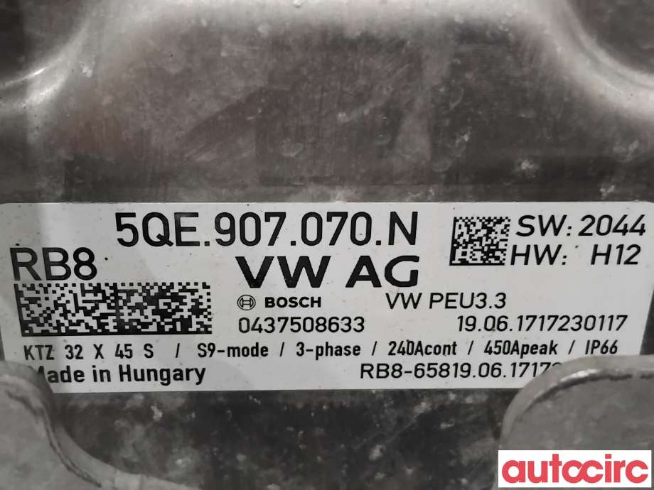 Inverter elbil til VW e-Golf 2017-2020 (Fase 2)  (VOLKSWAGEN|5QE907070L|0437508633|5QE907070N)
