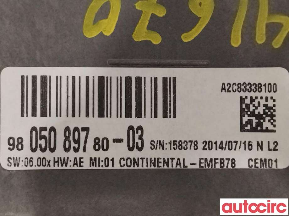 Multimedia display (MCU - Media Controller Unit) til Citroën C4, Picasso 2013-2018 (Type II)  (CITROEN|9812720580|9805089780)