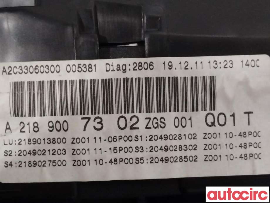 Instrumentpanel til Mercedes CLS 2011-2017 (C218) (C218) (MERCEDES|A2189007302)