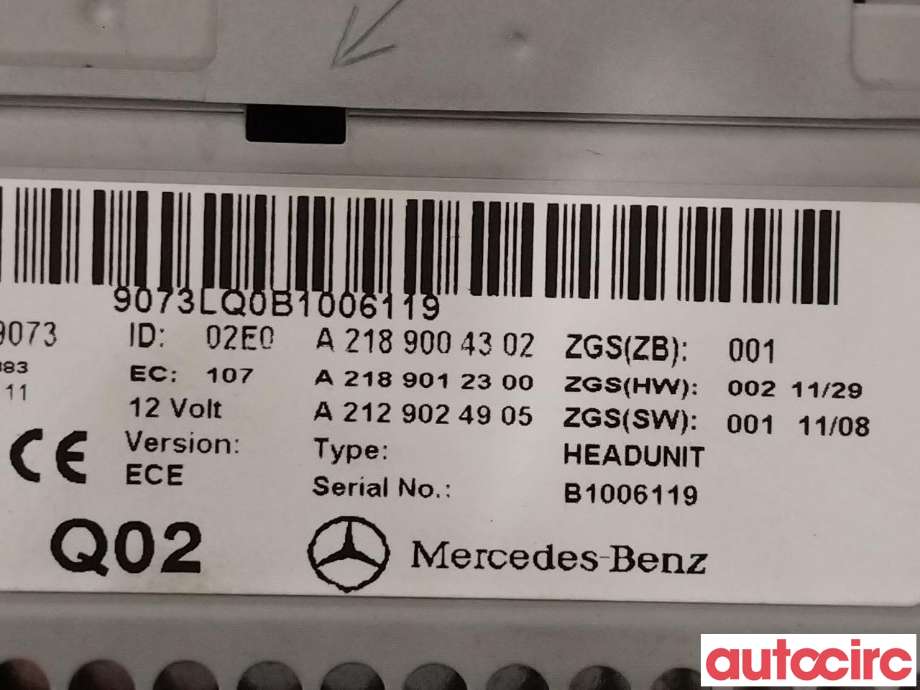 Bilstereo til Mercedes CLS 2011-2017 (C218) (C218) (MERCEDES|A2189003903|A2189004302)