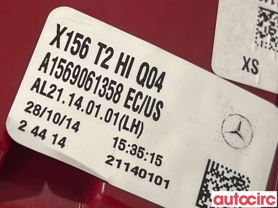 Baklykt venstre indre til Mercedes GLA 2014-2020 (X156) (X156) (MERCEDES|A1569061358)