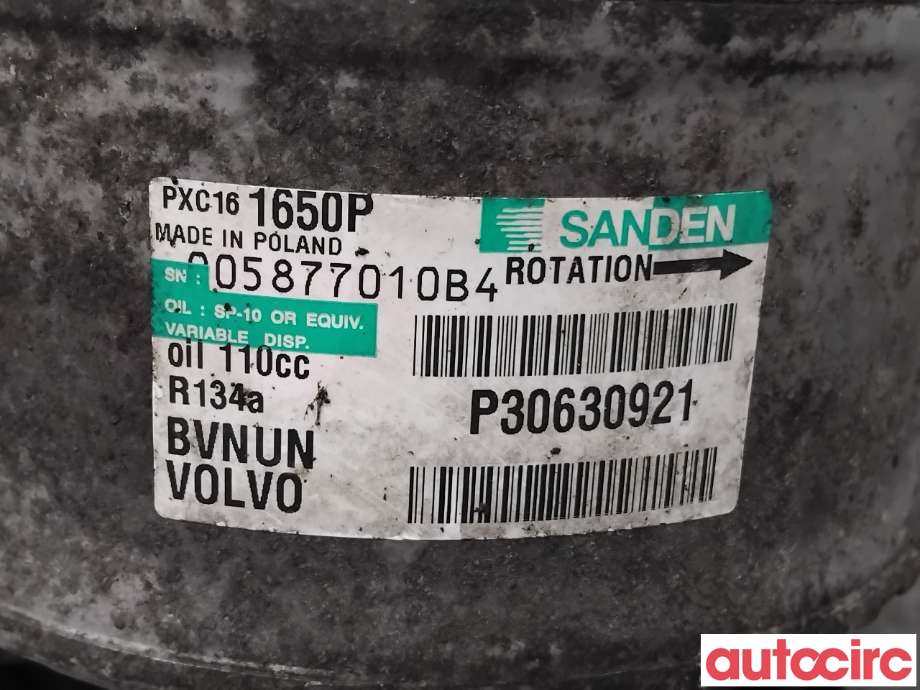 Aircondition kompressor til Volvo XC60 2008-2013 (Type I, Fase 1)  (VOLVO|36011358|PXC161650|30630921)