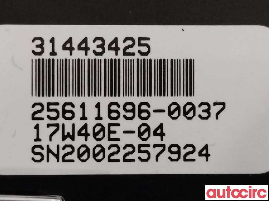 Varmeapparat betjening til Volvo V60/V60 CC 2013-2018 (Type I, Fase 2)  (VOLVO|31443425)